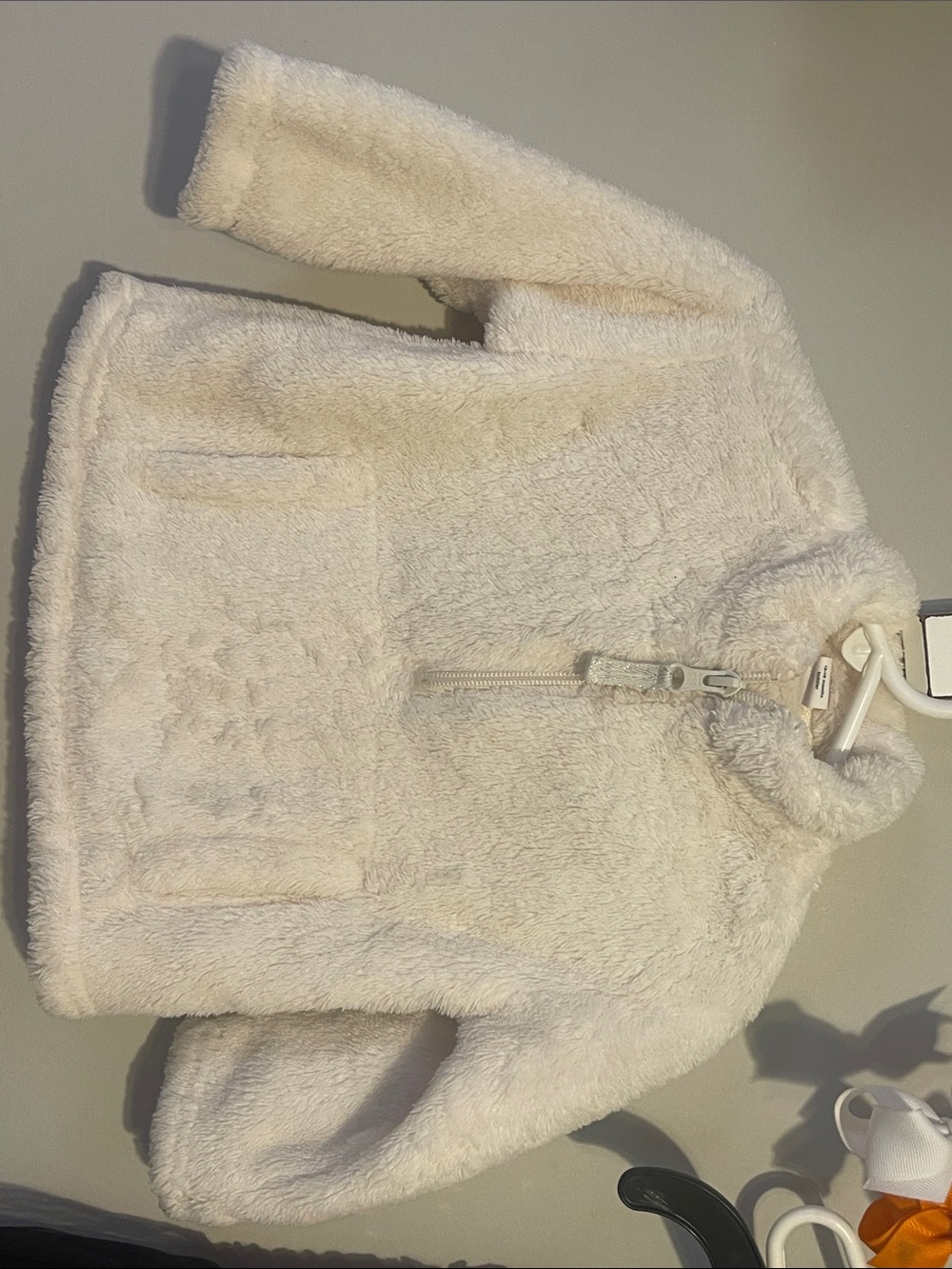 GAP Cream Plush Teddy Half-Zip Hoodie